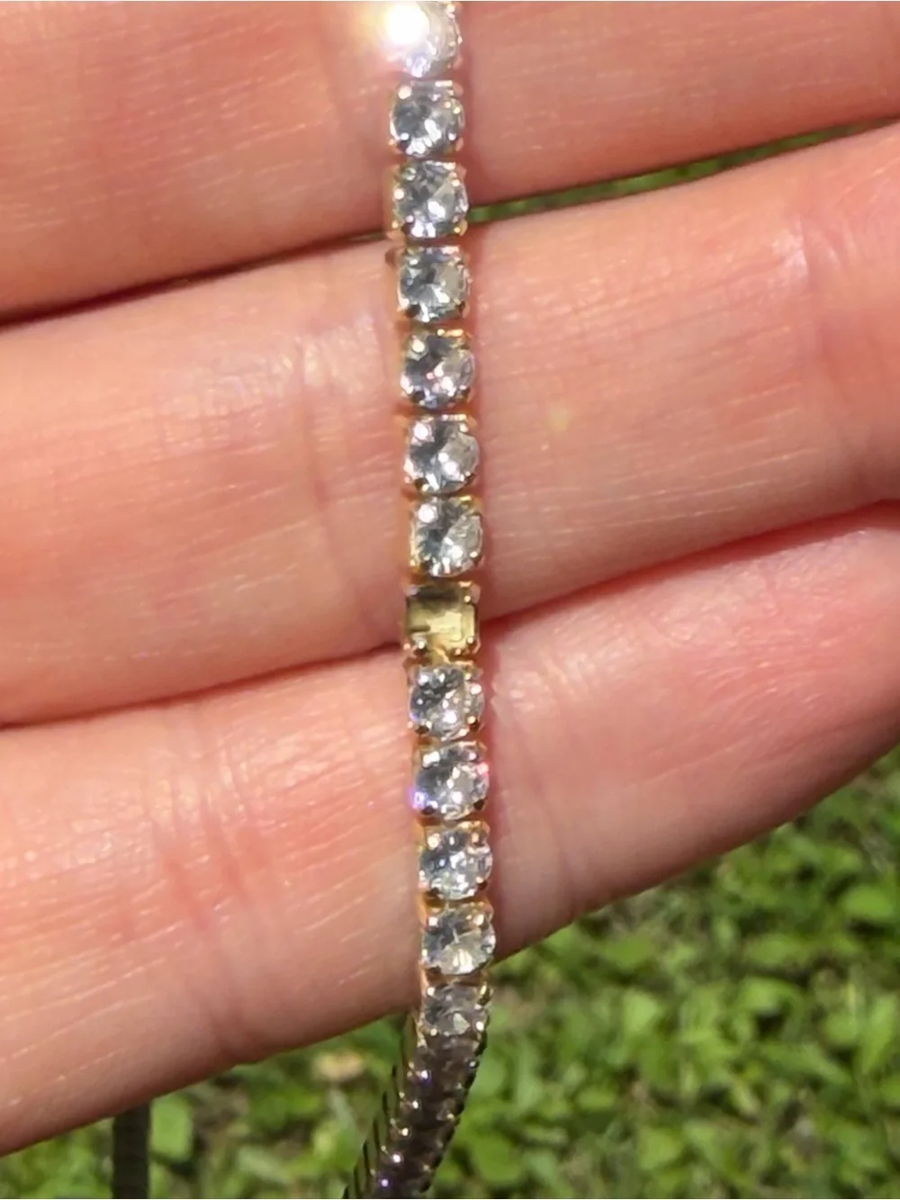 Mint&Lily 18k Gold Tennis Necklace with Clear Cubic Zirconia